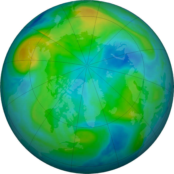 Arctic ozone map for 12 October 2024